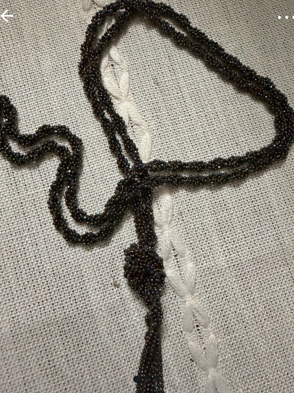 Adjustable Dark Brown Seed Bead Lariat Necklace
